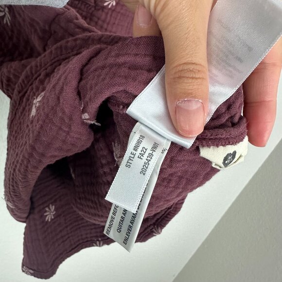 Madewell Embroidered Lightspun Peplum Open Back Top M Boho Feminine Floral - Picture 11 of 11